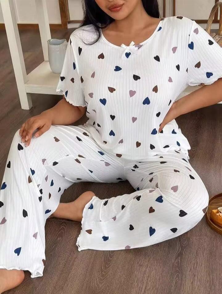 بيجامه قلوب مضلع